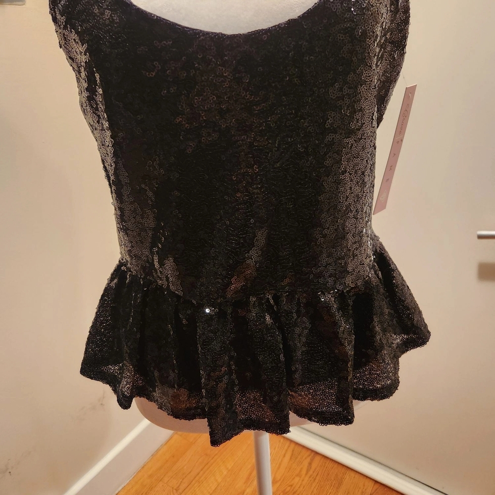 Crave Fame Black Sequin Top